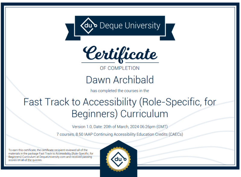 Fast Track to Accessibility Certification from Deque University